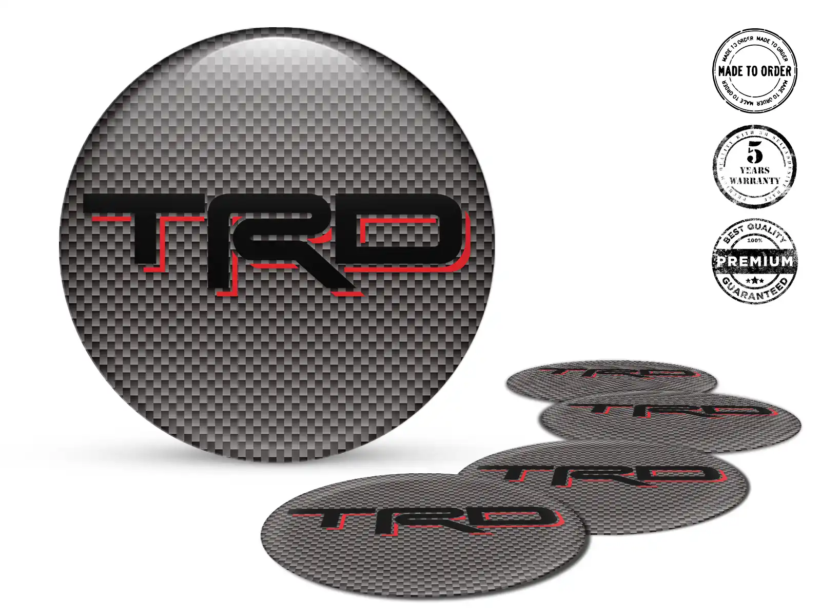 Toyota TRD Pegatinas de Resina Bombadas Logos de Aros Racing